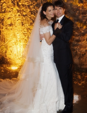 Кейти Холмс на сватбата си с Том Круз