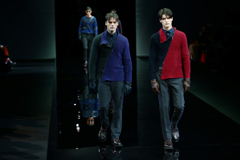 Представяне на колекцията на Giorgio Armani за сезон есен/зима 2014-2015 по време на Седмицата на мъжката мода в Милано