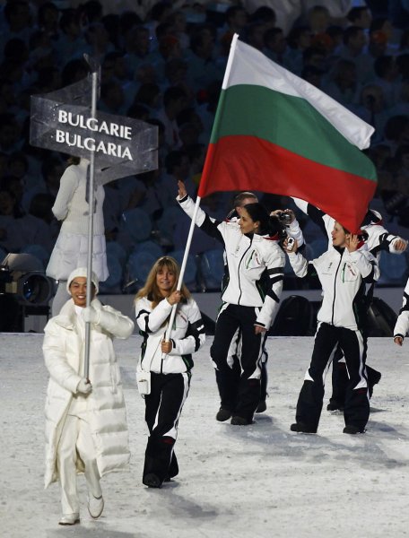 Александра Жекова и българският тим по време на парада на1