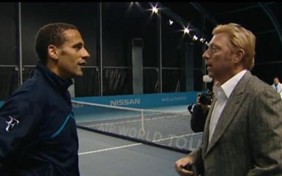 ВИДЕО: Фърдинанд получи тенис урок от Бекер, сравни себе си с Федерер, а Рууни с Надал