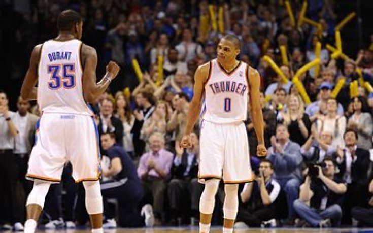 Уникален мач за Оклахома, Дюрант и Уестбрук вкараха общо 91 точки