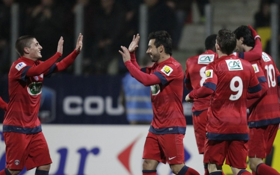 ВИДЕО: Пари Сен Жермен допусна три гола от аматьори, но продължава за Купата