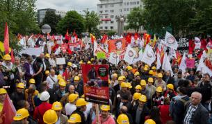 Протестът в Кьолн срещу посещението на Ердоган