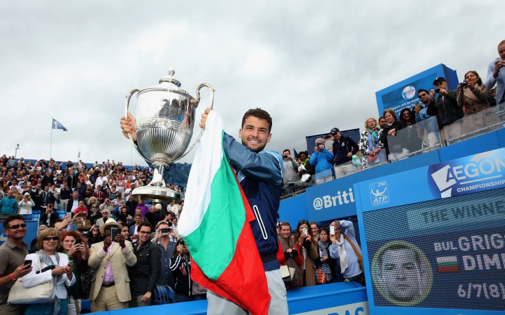 Радостта на Григор Димитров след триумфа в Лондон