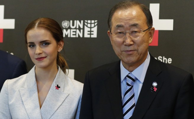 Ема Уотсън и генералният секретар на ООН Бан Ки-мун