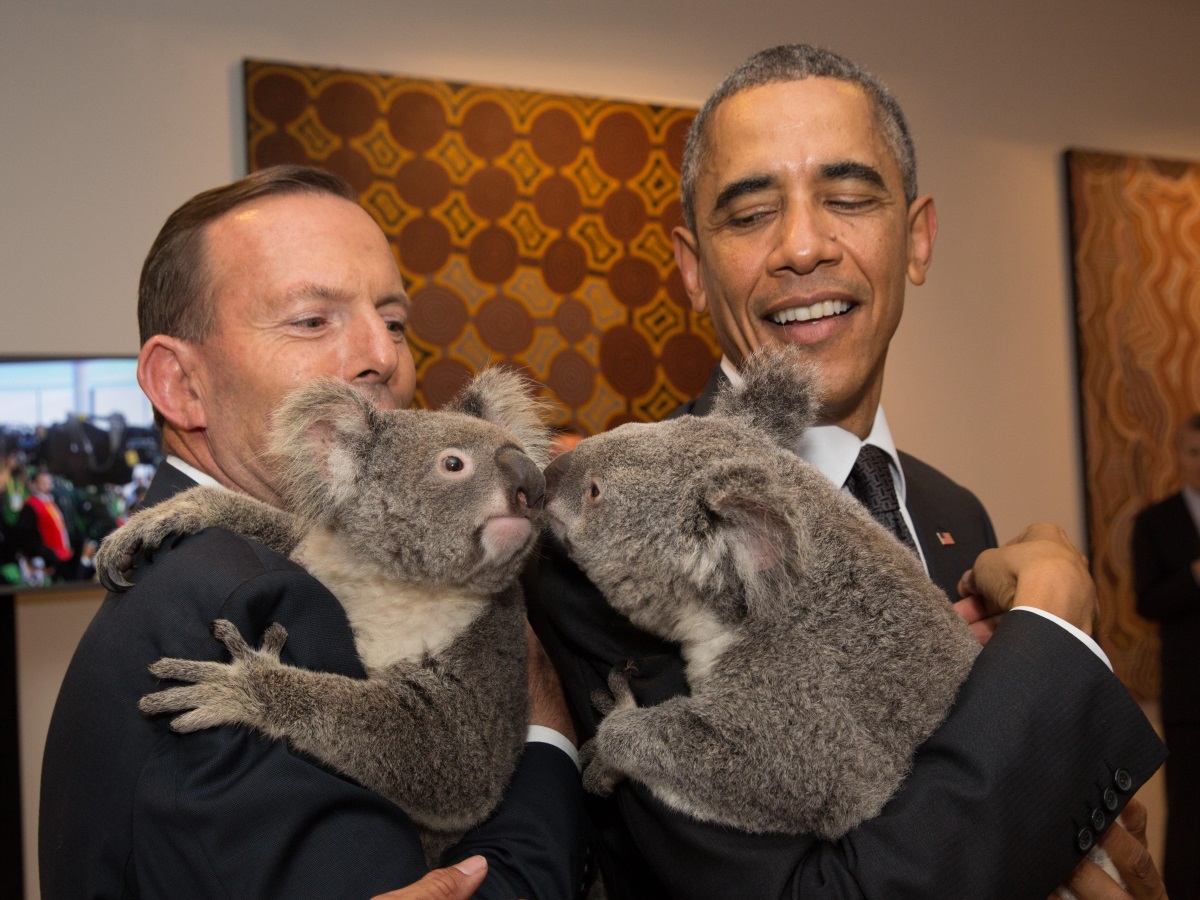 Премиерът на Австралия Тони Абът и президентът на САЩ Барак Обама