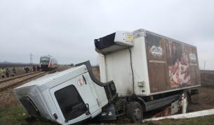 Камионът след катастрофата