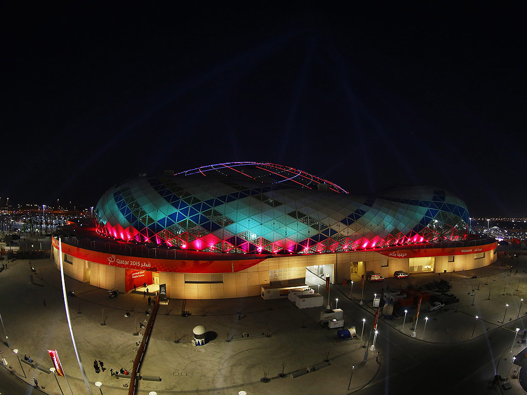 Поглед към многофункционалната зала Lusail в Доха, Катар преди мача между Катар и Германия.