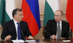 Виктор Орбан (вляво) и Владимир Путин през 2014 г.