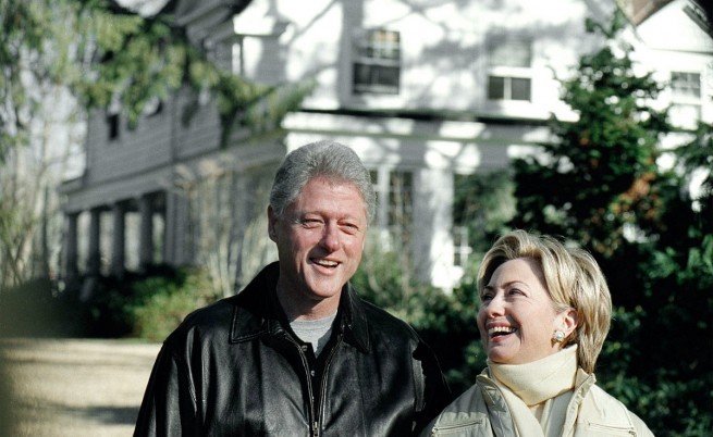 Хилари Клинтън като първа дама със съпруга си Бил през 2000 г.