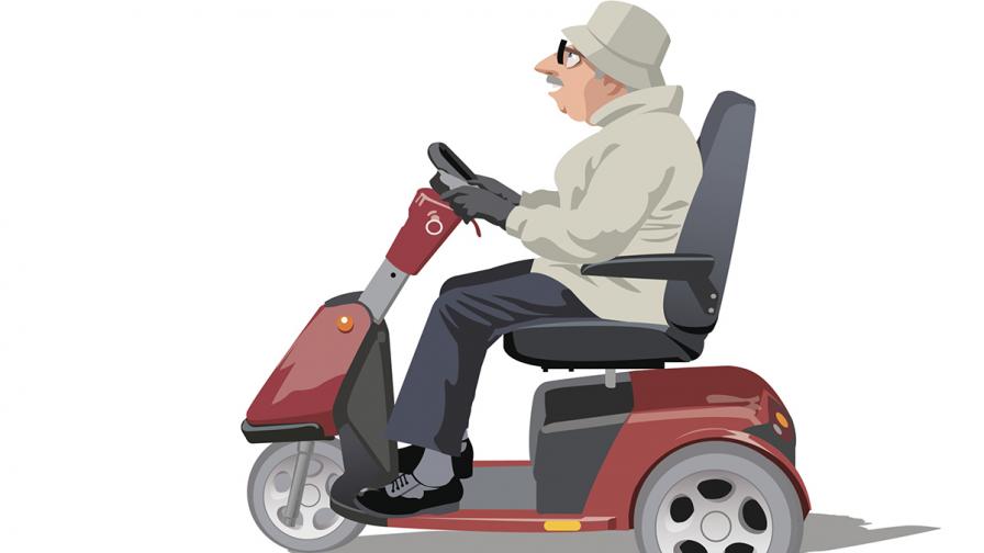 Германската полиция спря 87-годишен дядо в инвалидна количка на магистрала