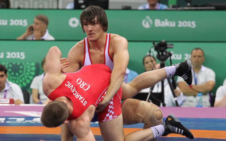 Даниел Александров на репешажите за бронза на Световното по борба