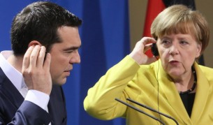 Гръцкият премиер Алексис Ципрас и германската канцлерка Ангела Меркел