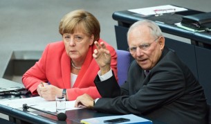 Ангела Меркел и Волфганг Шойбле в Бундестага