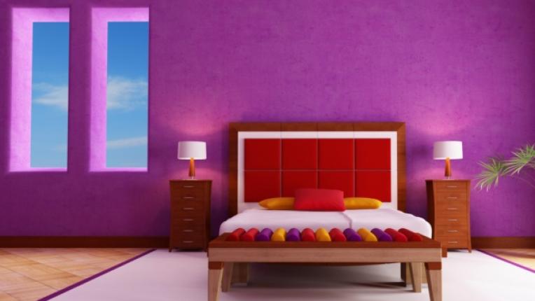 спалня редовен секс стени лилаво бежово