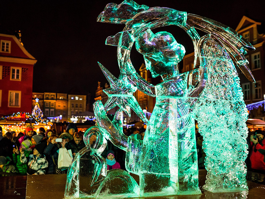 Десети международен фестивал на ледените скулптури в Познан, Полша.