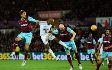 Суонси остана в зоната на изпадащите след 0:0 срещу Уест Хем