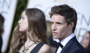 Еди Редмейн и съпругата му на "Златния глобус"