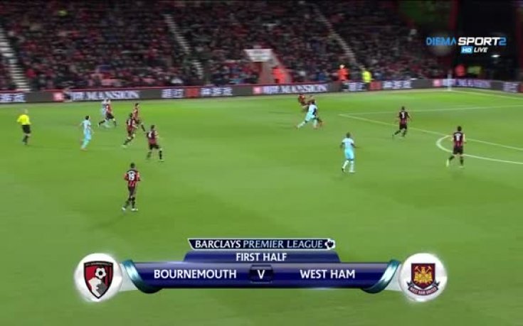 Борнемут - Уест Хем Юнайтед 1:0 /първо полувреме/