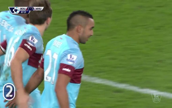 Класният пряк свободен удар на Димитри Пайе срещу Борнемут