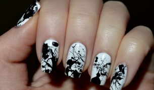 Ефектен маникюр в черно и бяло (видео)