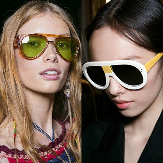 Авиаторските и другите: От 1936 година насам е невъзможно да откроиш тенденции при слънчевите очила без да споменеш авиаторския стил. Още от създаването им авиаторските слънчеви очила се превърнаха в универсален модел, който стои добре почти на всеки. Този моден сезон ги дарява с повече цвят и блясък.
