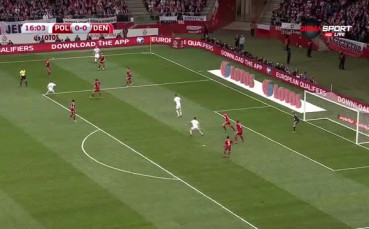 Полша - Дания 2:0 /първо полувреме/