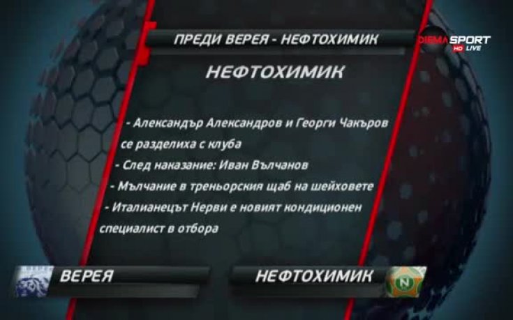 Верея ще спира пропадането, Нефтохимик търси първа победа като гост