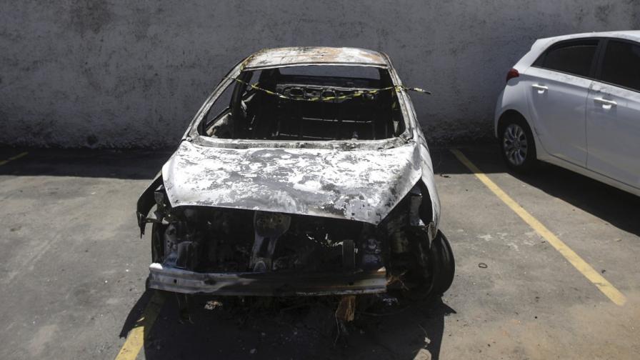 Опожареният автомобил, в който е намерено тялото на Кириакос Амиридис