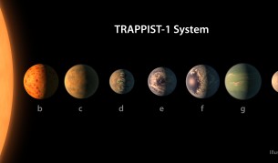Илюстрация на планетарната система Trappist-1