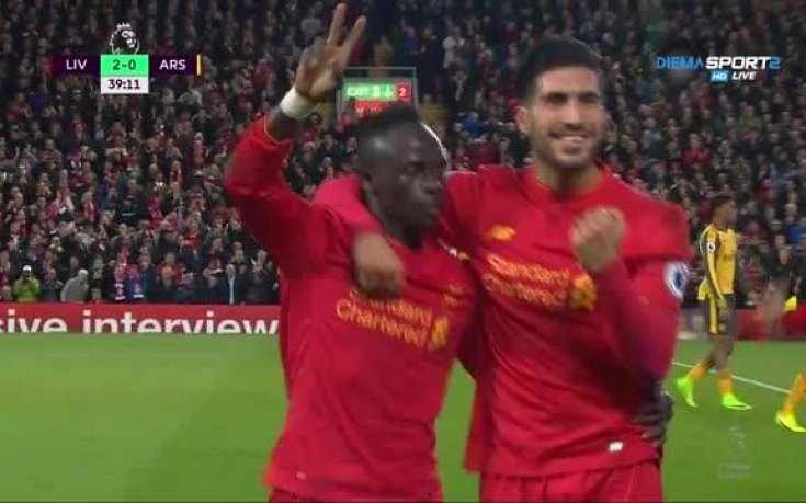 Мане удвои аванса на Ливърпул срещу Арсенал