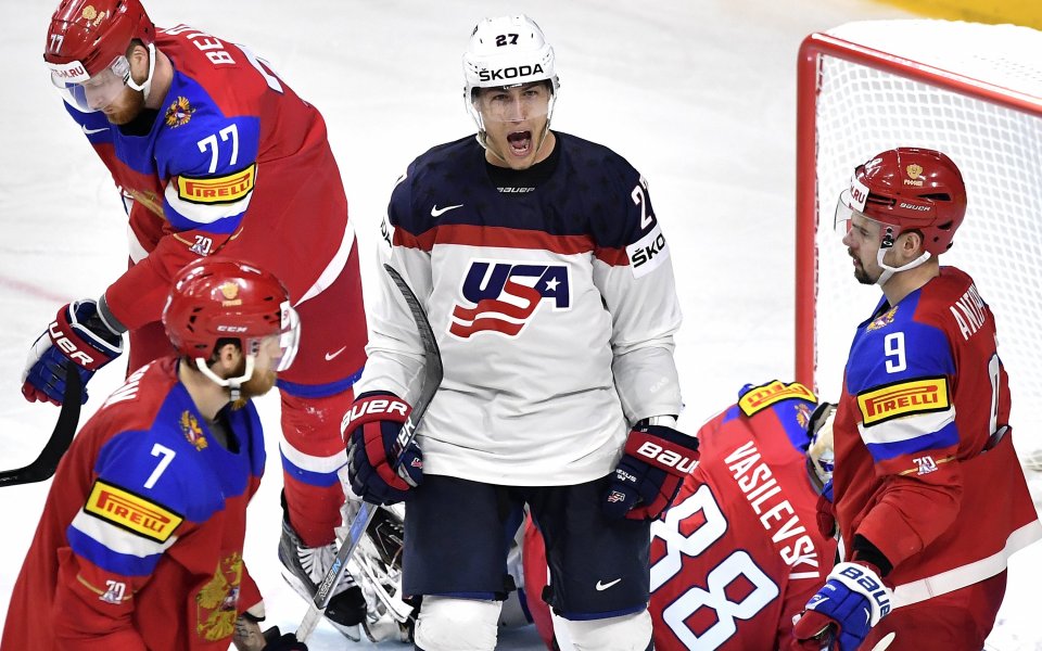 САЩ излъга Русия в сблъсък на титани в световния хокей