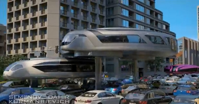 Безпилотни коли летящи превозни средства и автомобили дронове влакове които