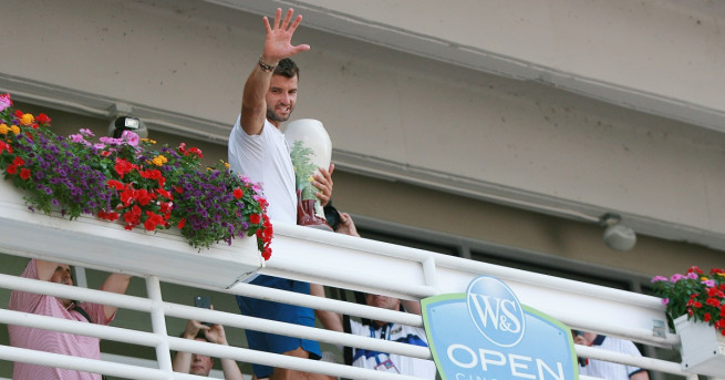 Най-добрият български тенисист Григор Димитров триумфира на турнира в Синсинати.