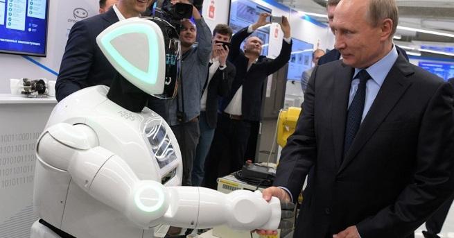 Президентът на Русия Владимир Путин беше прекъснат от робот