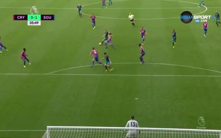 Палас издържа само шест минути срещу Саутхемптън