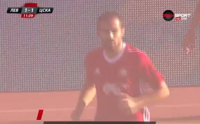Тиаго Родригес от ЦСКА изравни резултата в дербито с Левски