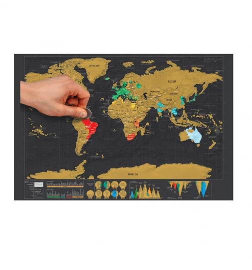 <p>Скреч карта на света, за да изтривате местата, на които сте пътешествали</p>