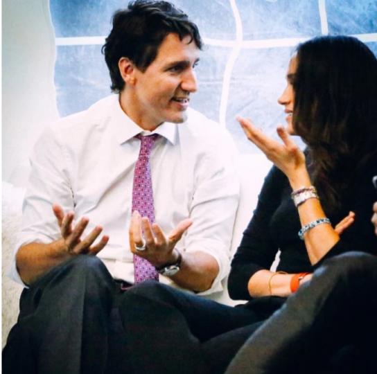 <p>Меган Маркъл и канадският министър-председател Джъстин Трюдо</p>