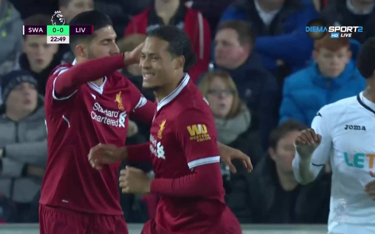 Суонси - Ливърпул 1:0 /първо полувреме/