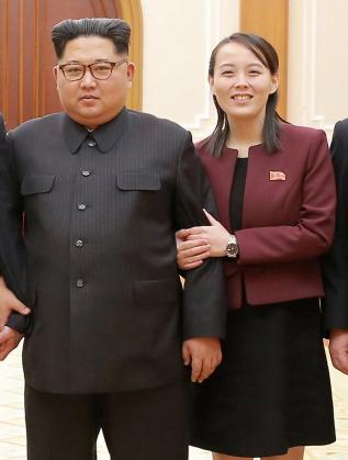  Ким Чен-ун и Ким Йо-чен след връщането на делегацията в Северна Корея. 