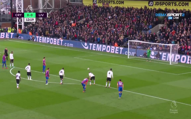 Кристъл Палас Ливърпул 1 0 първо полувреме 32 и кръг