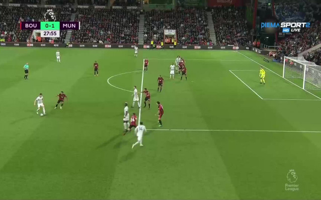 Отборът на Манчестър Юнайтед поведе на Борнемут след гол на