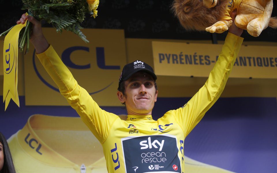 Шампионът в Обиколката на Франция за 2018 година Герайнт Томас