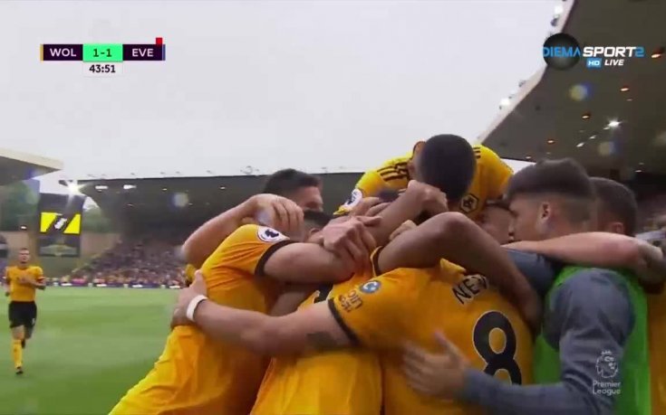 Уулвърхемптън - Eвертън 1:1 /първо полувреме/