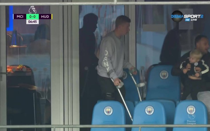 Де Брюин подкрепя своите на стадиона