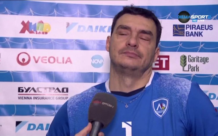 Владо Николов и Мирослав Живков след победата на ВК Левски над ВК Пирин