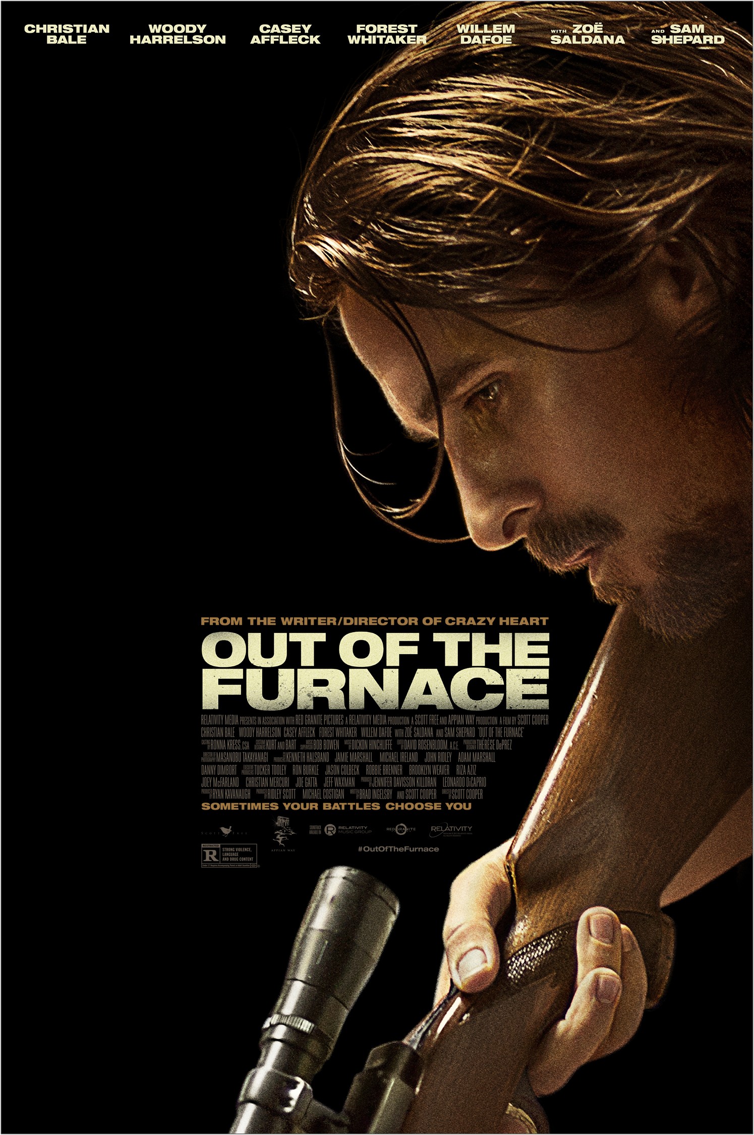 7. Out of The Furnance / „Вън от пещта“ (2013) – Режисьор: Скот Купър; Участват: Крисчън Бейл, Уди Харелсън, Зоуи Салдана