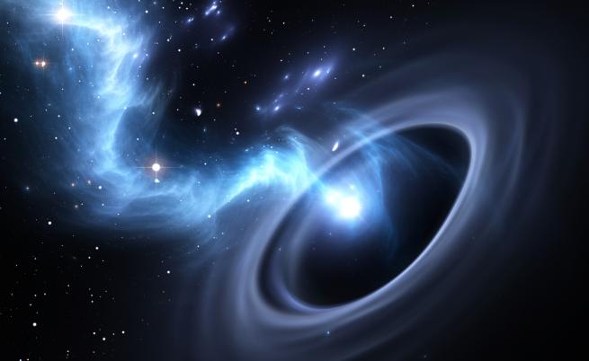 За първи път в историята: астрономи забелязаха светлина зад черна дупка