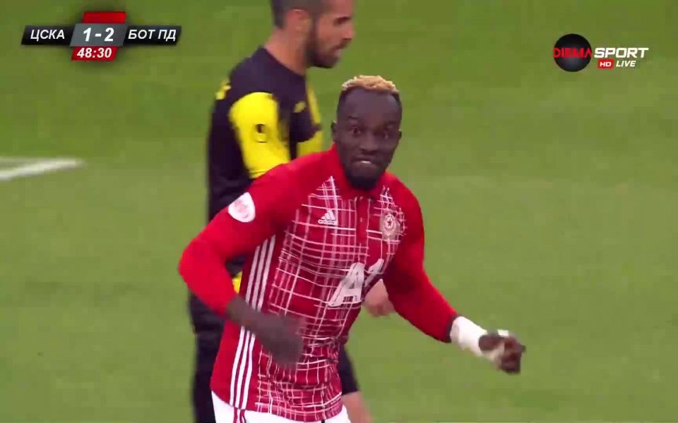Али Соу намали пасива на ЦСКА в 49-ата минута на